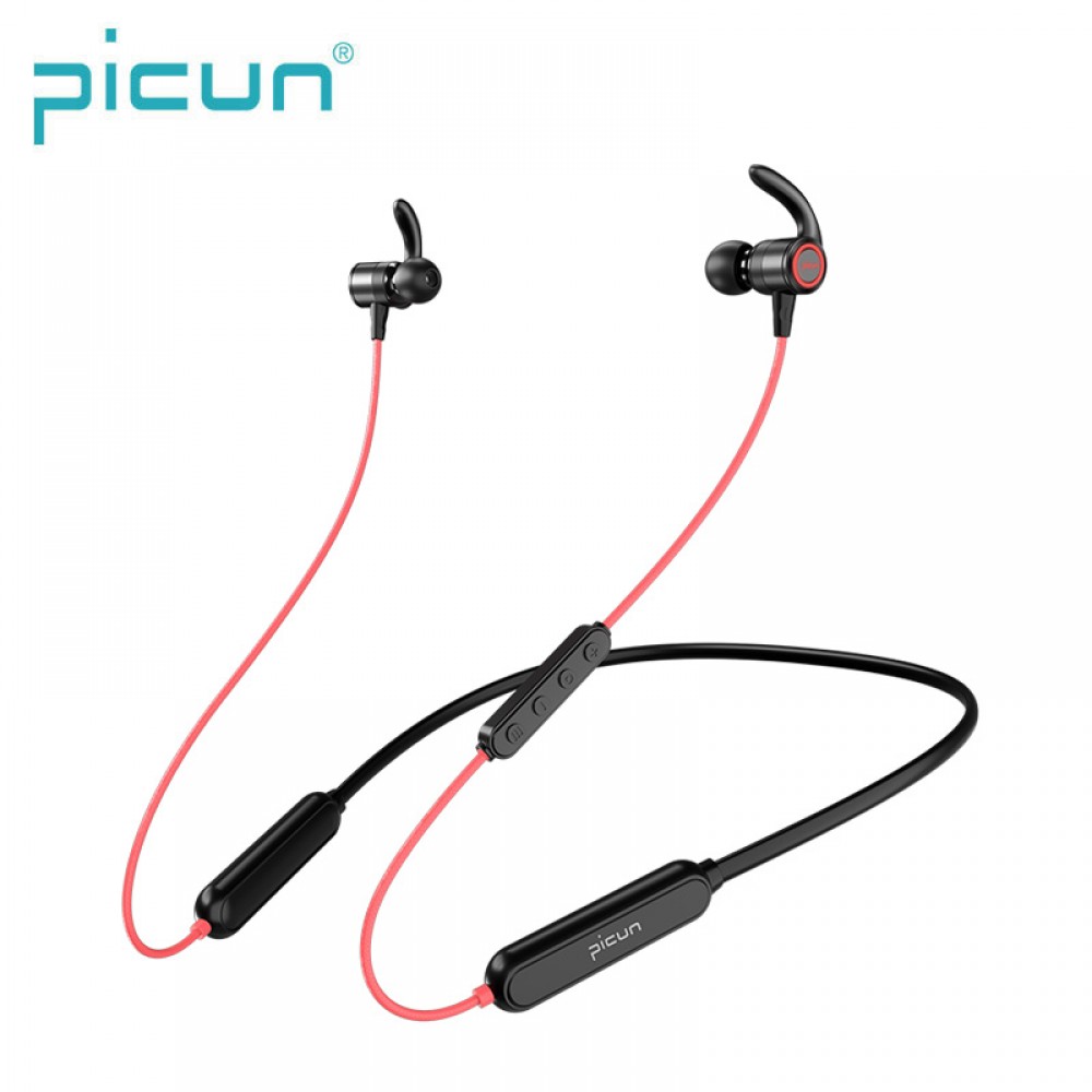 Magnetic Wireless Bluetooth Headphones Neckband LED Light HiFi Stereo With Mic-R
