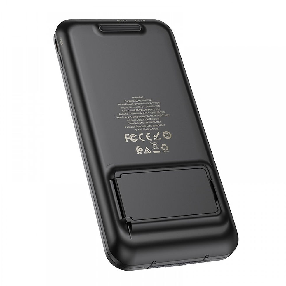 Thumbnail: HOCO 10000mAh QI Wireless Charger Power Bank QC3.0+PD 18W Fast Charging
