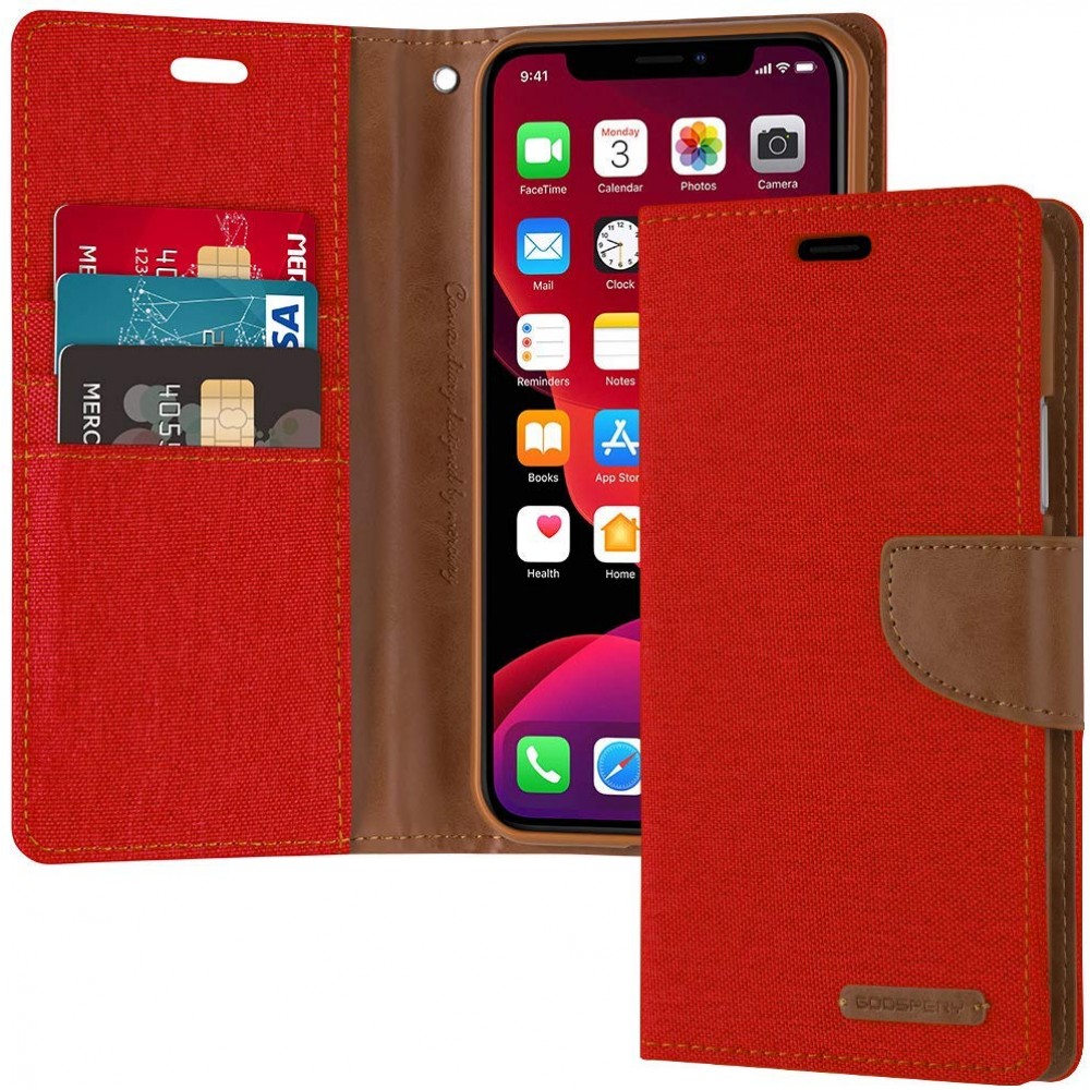 Goospery iPhone 11 Canvas Wallet Case 6.1 inches Stand Flip Cover