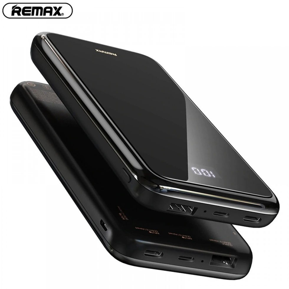 Thumbnail: REMAX 10000Mah Portable Mobile Power Bank Supply Qi Wireless Charger Black