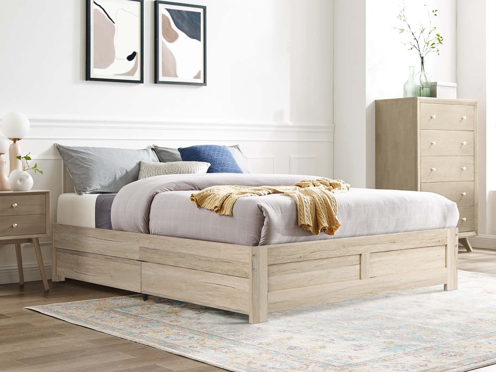 Queen Storage Bed - Oak