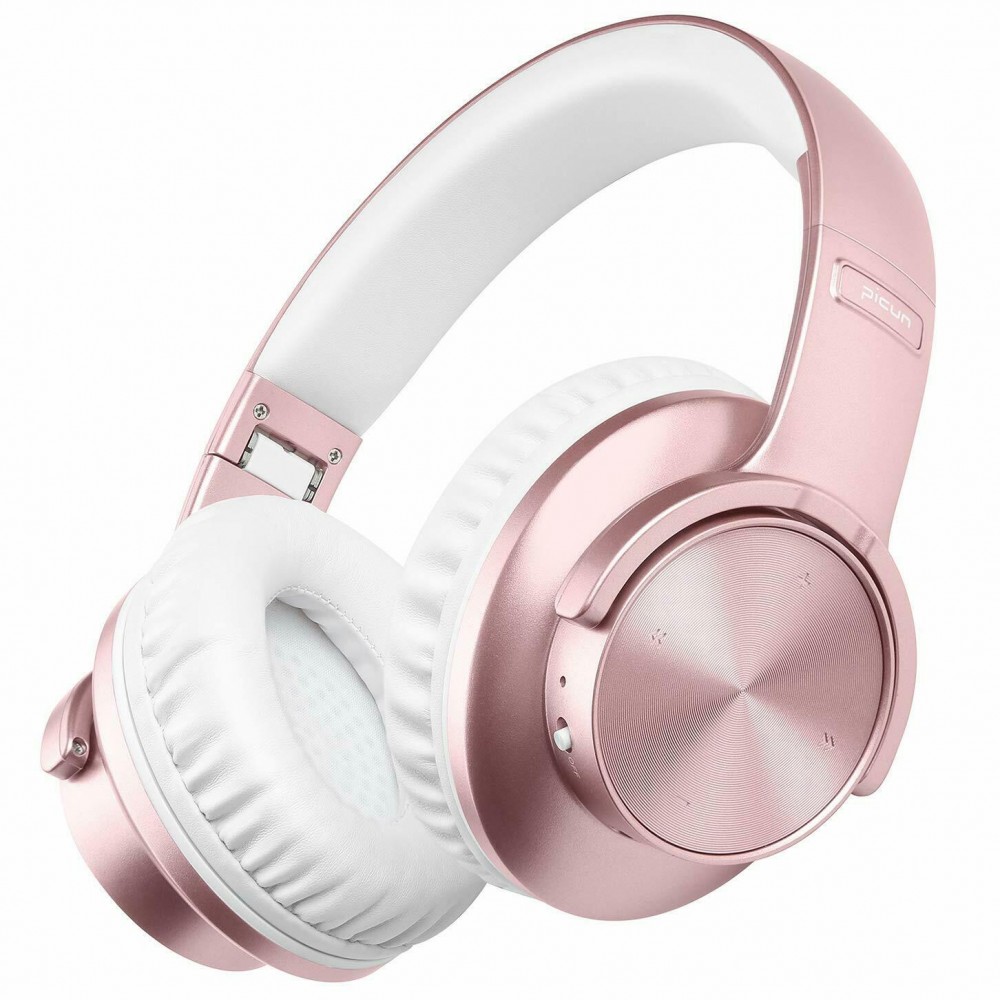 40 Hours Playtime Wireless Headphones Bluetooth Over Ear Headsets with Mic Rose