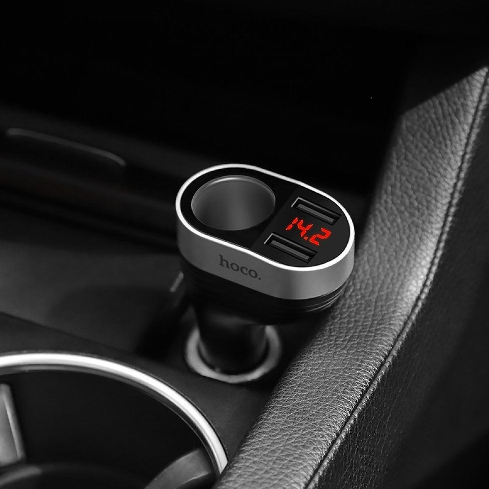 Thumbnail: Dual USB Car Charger 3.1A Fast Charging with one Cigarette lighter Socket