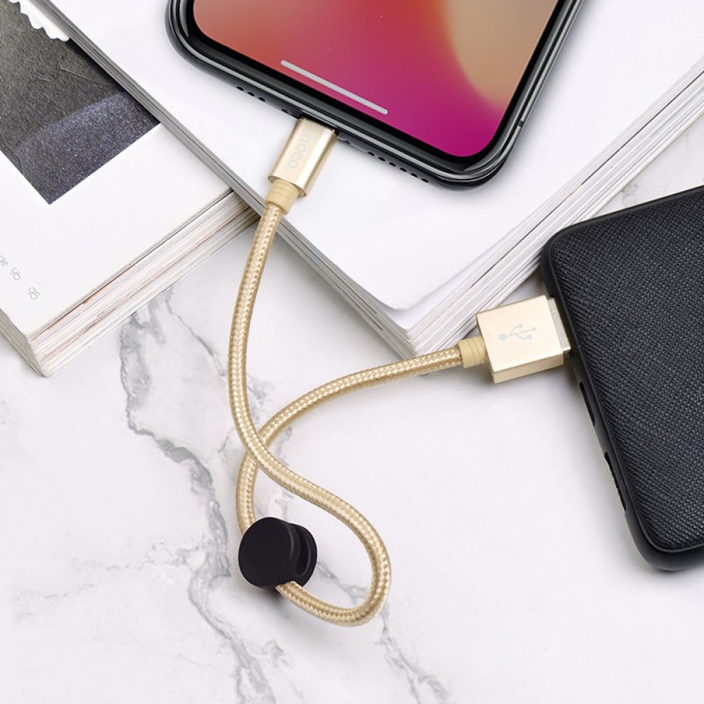 Premium Lightning charging data cable 0.25m current 2.4A with round wire clip-Go