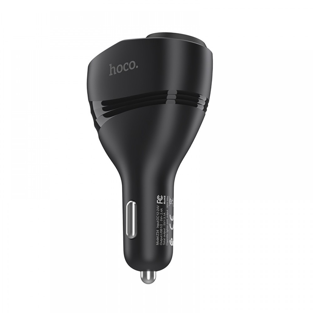 HOCO Dual USB Cigarette Port Slot Car Charger Adapter with LED Digital Display