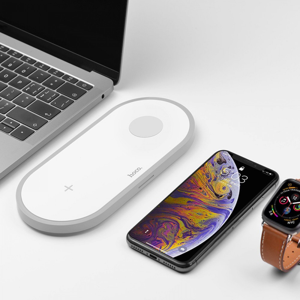 2-in-1 10W Qi wireless charger Charging Pad for iPhone iWatch Samsung phones