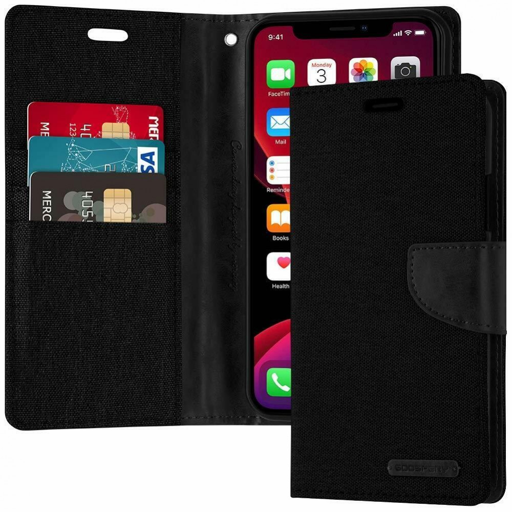 iPhone 11 MERCURY Goospery Canvas Flip Case Wallet 6.1 inch black