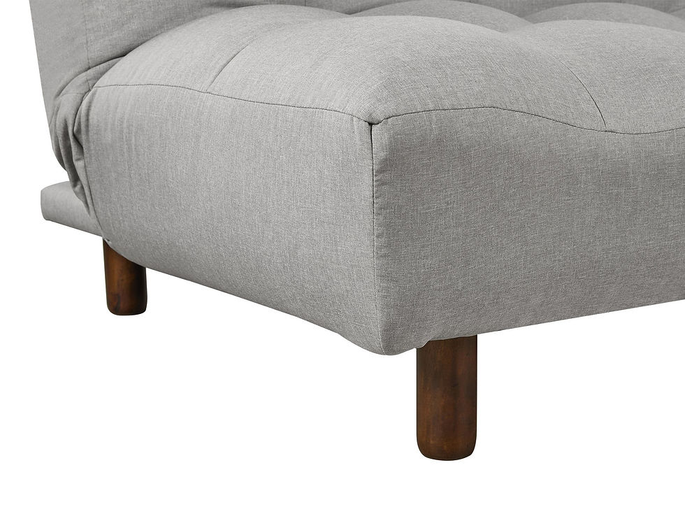 Thumbnail: 3 Seater Fabric Sofa Bed Futon with Chaise - Light Grey