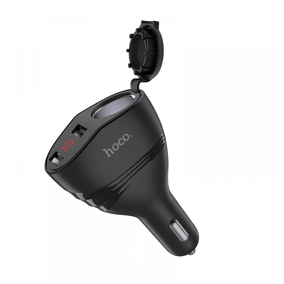 Thumbnail: HOCO Dual USB Cigarette Port Slot Car Charger Adapter with LED Digital Display