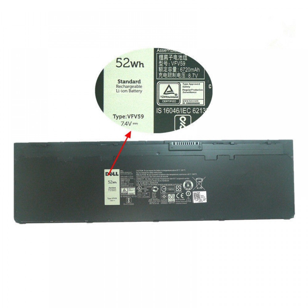 7.4V 52Wh Genuine Battery VFV59 Dell Latitude E7240 E7250 W57CV GVD76 HJ8KP