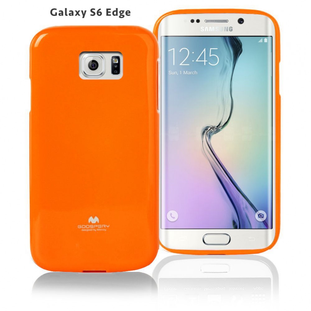 Mercury Samsung Galaxy S6 Edge Soft color GEL SLIM Jelly TPU BACK- Orange