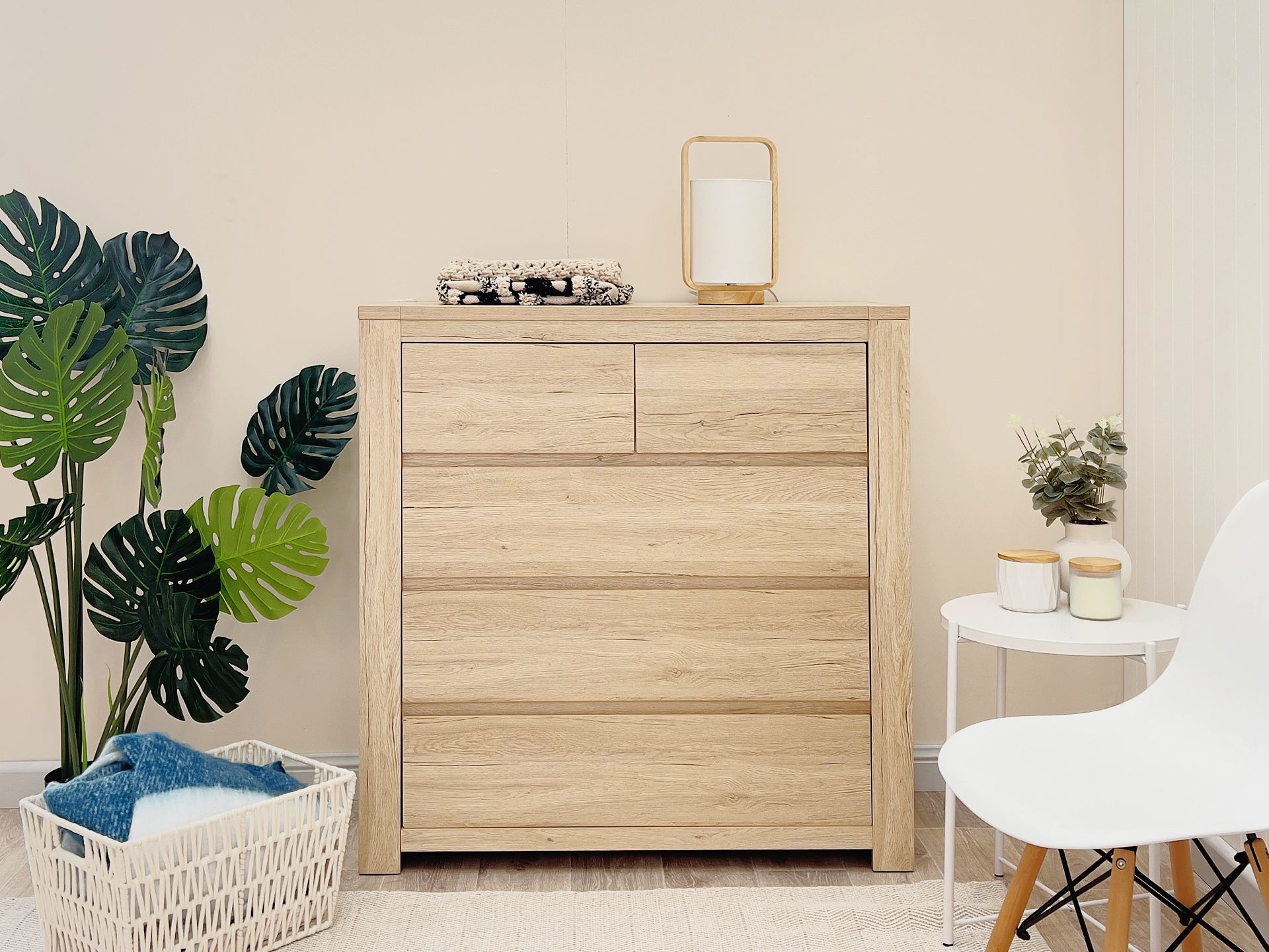 5 Drawers Tallboy - Oak