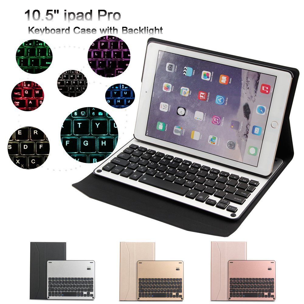 iPad Pro 10.5" 2017 / 2019 Backlight Bluetooth Aluminum Keyboard Case Cover
