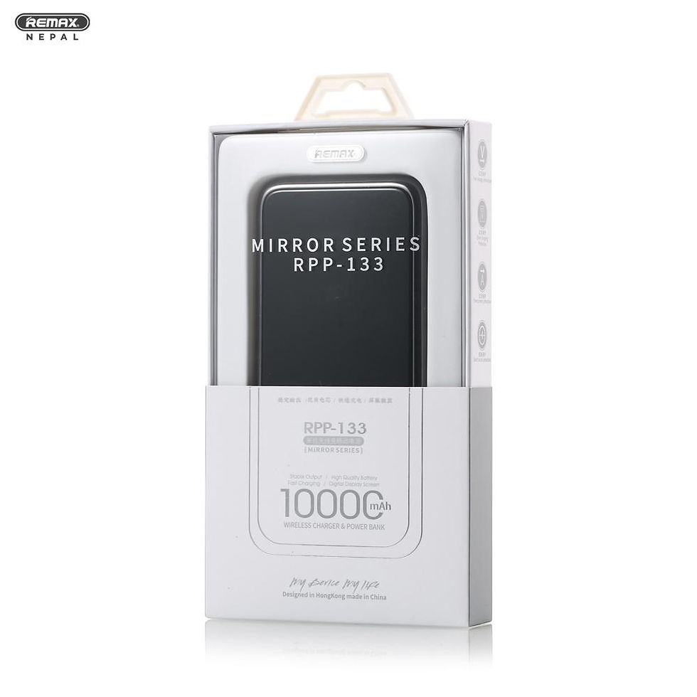 Thumbnail: REMAX 10000Mah Portable Mobile Power Bank Supply Qi Wireless Charger Black
