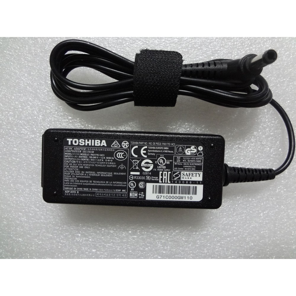 Genuine Toshiba 19v 2.37a 5.5x2.5mm 45W P50 C55 C640D L50D-B NB10t-A adapter