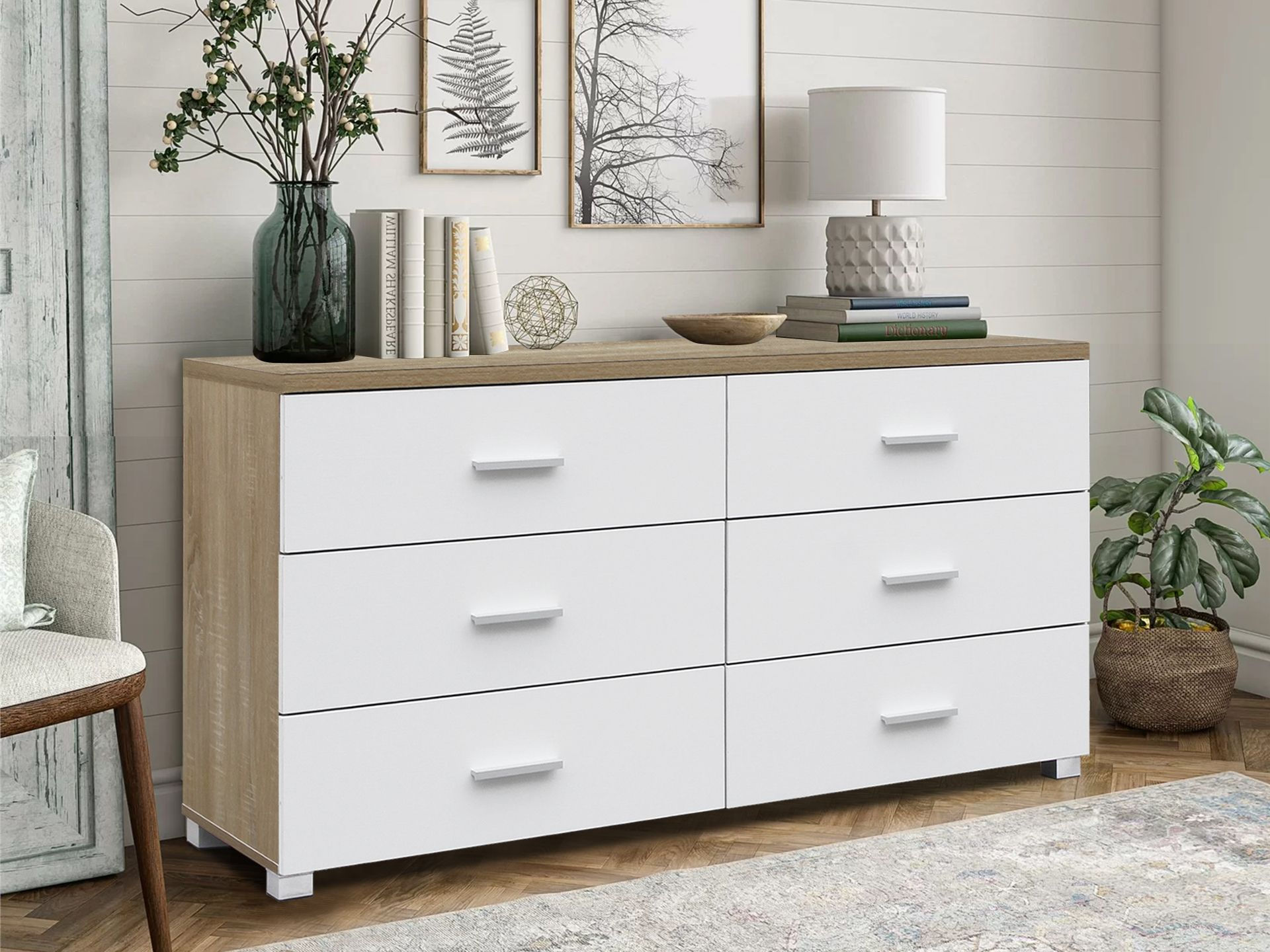 Low boy 6 Drawer Chest Dresser