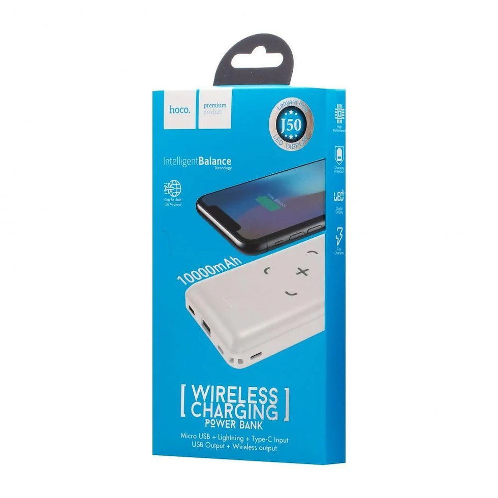Thumbnail: Potable Mobile Wireless charging power bank 10000mAh with LED indicator-White