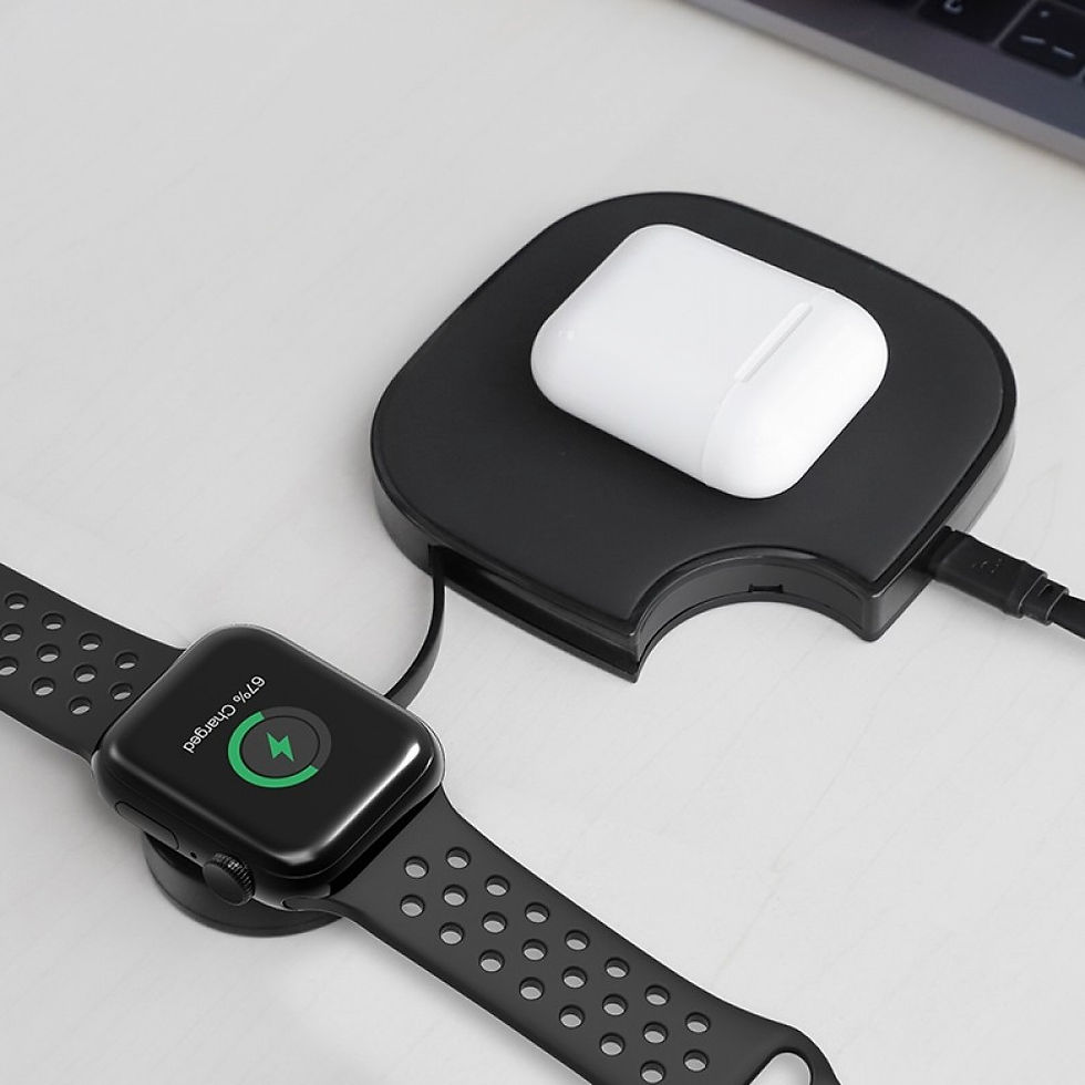 Thumbnail: 2-in-1 wireless Qi charger for Phone iPhone Samsung Apple iWatch series 1/2/3/4