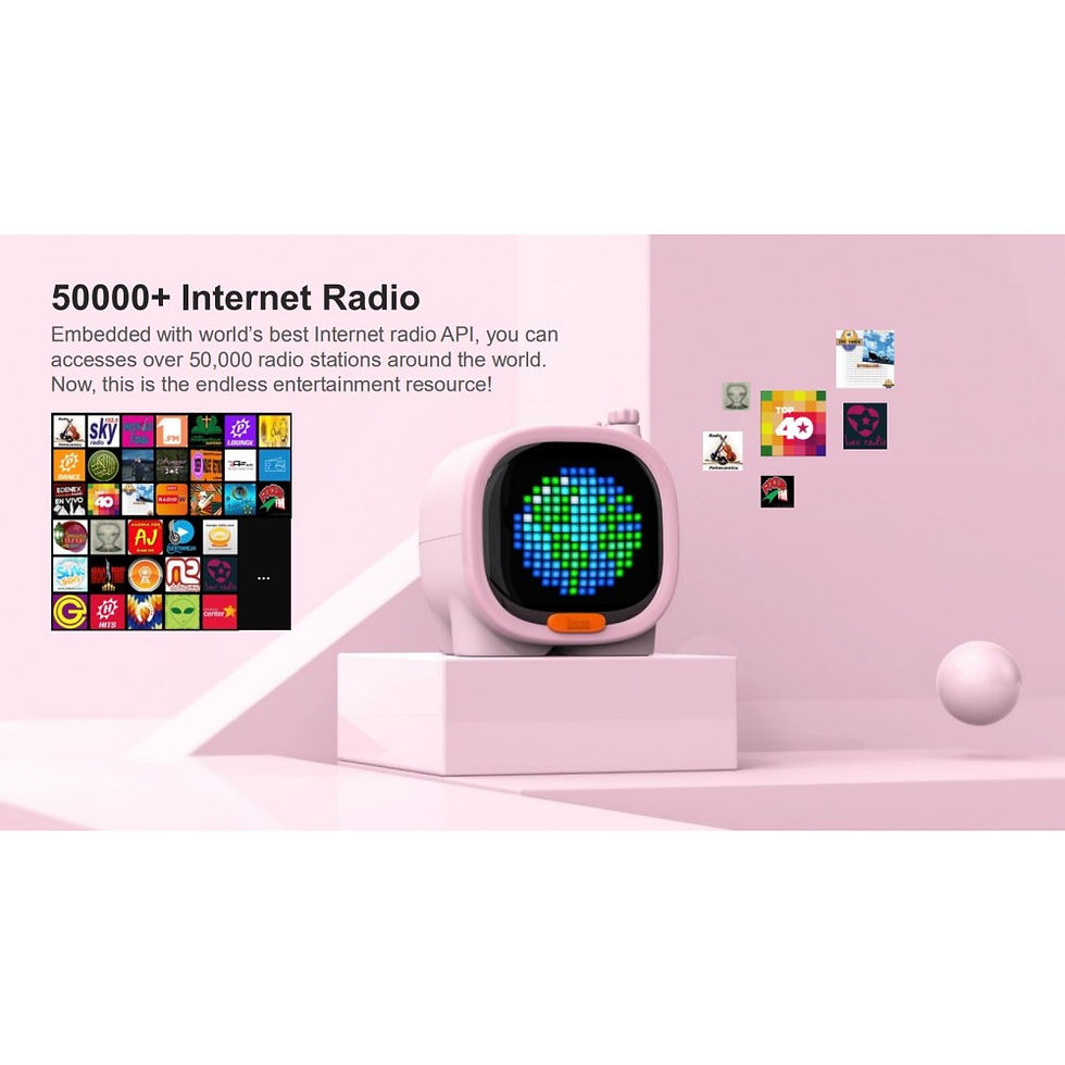 Thumbnail: Divoom Pixel Art Bluetooth Speaker Alarm Clock for IOS Android Phone-Ivory