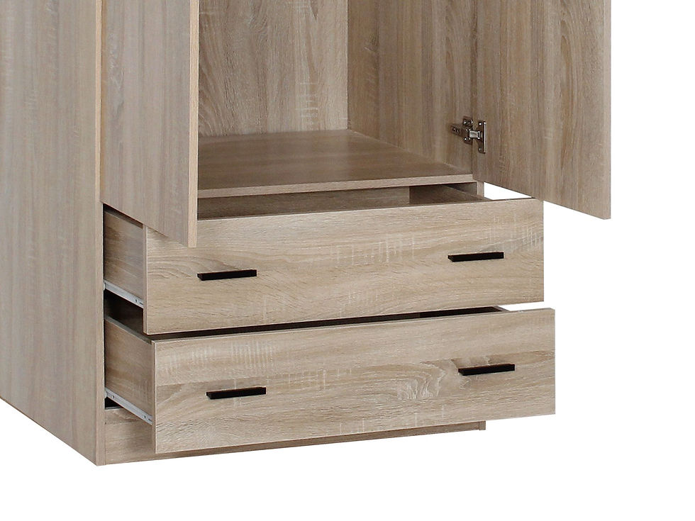 Thumbnail: 2 Door Wardrobe with 2 Drawers - Oak