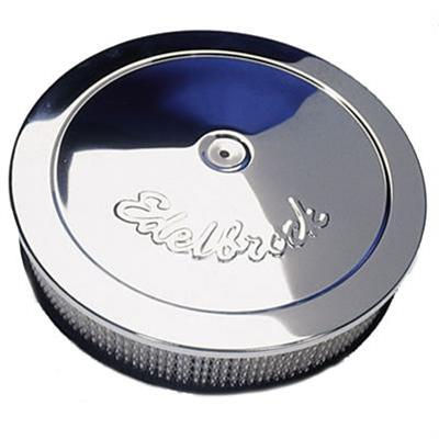 14 X 3 ROUND CHROME EDELBROCK AIR FILTER