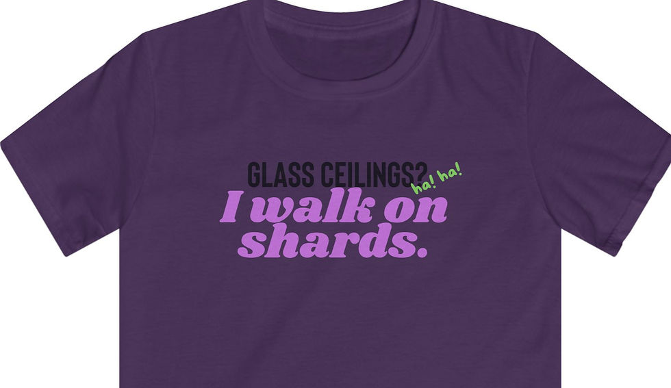 Thumbnail: Glass Ceilings? I Walk on Shards - Statement Tee purple / child