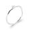 Miniature : Bague fine en argent ondulé sertie d’un zircon scintillant vue de face  – bijou minimaliste Sinara Boutique