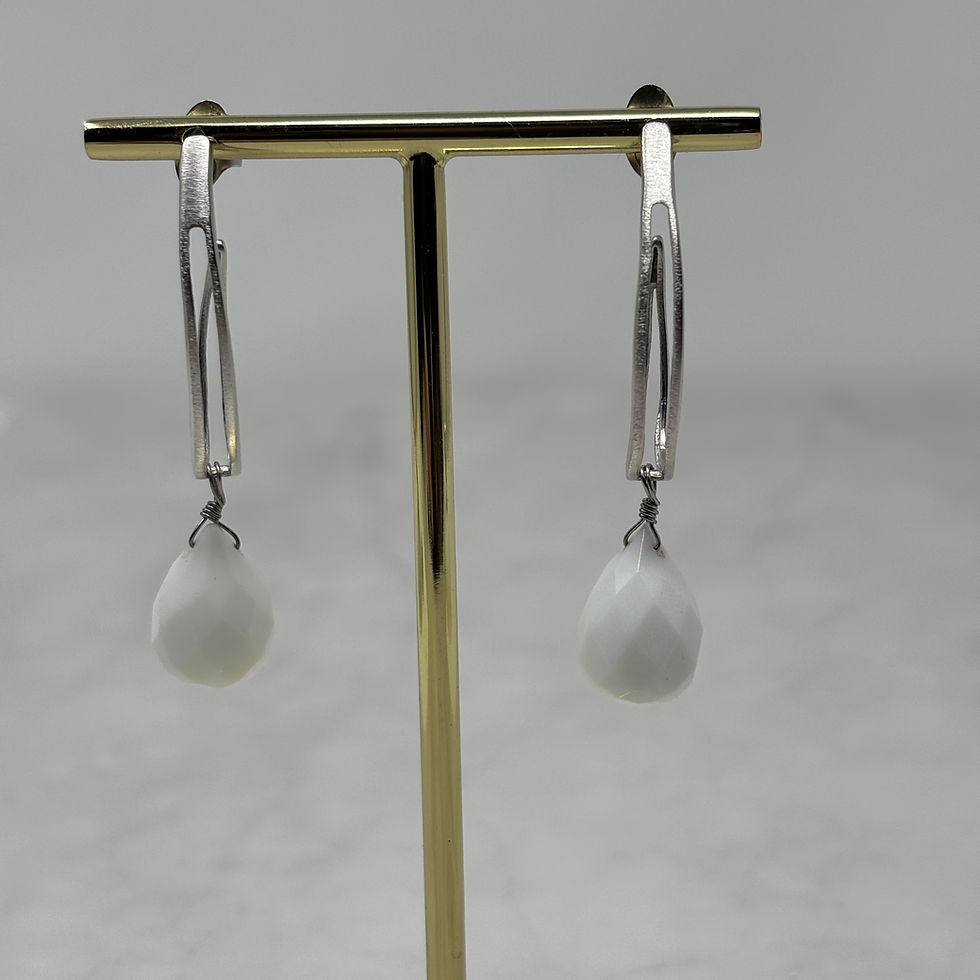 Boucles d'oreilles Tijuca agathe blanche
