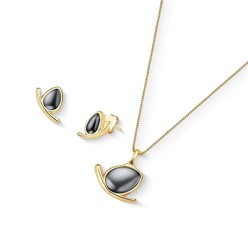 Thumbnail: Boucles Puces Hématite Dorées à l’Or Fin – Élégance et Énergie