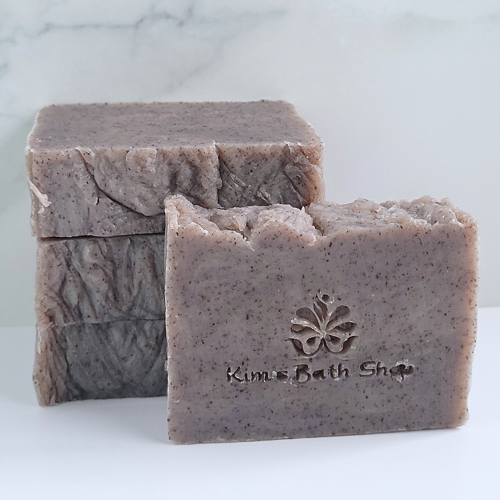 Thumbnail: Alkanet natural soap bars stacked showing marbled interior, soft purple-gray hues, and handcrafted swirl texture