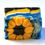 Thumbnail: Handmade hot process soap bar with a bright sunflower design. The bar features golden yellow petals with a black center