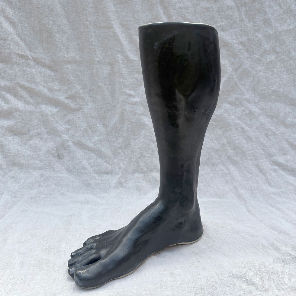 Thumbnail: Foot Vase Ceramic glazed/unglazed
