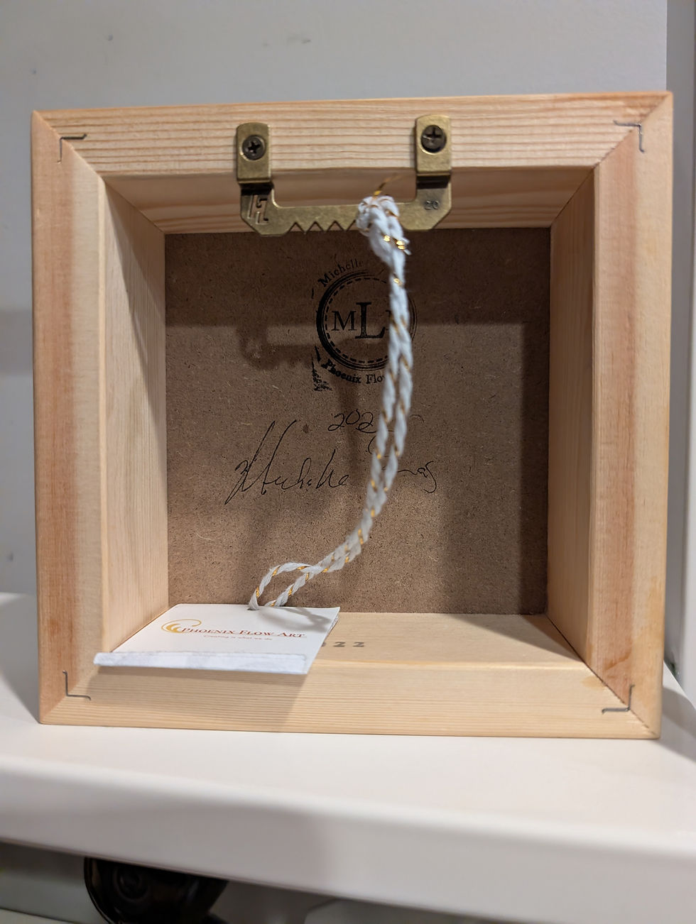 Back of wood panel with hardware