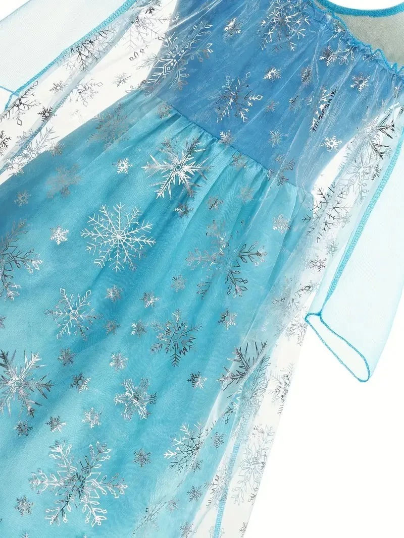 Miniatura: Disfraz Vestido Princesa Niña Frozen Elsa Azul Con Velo