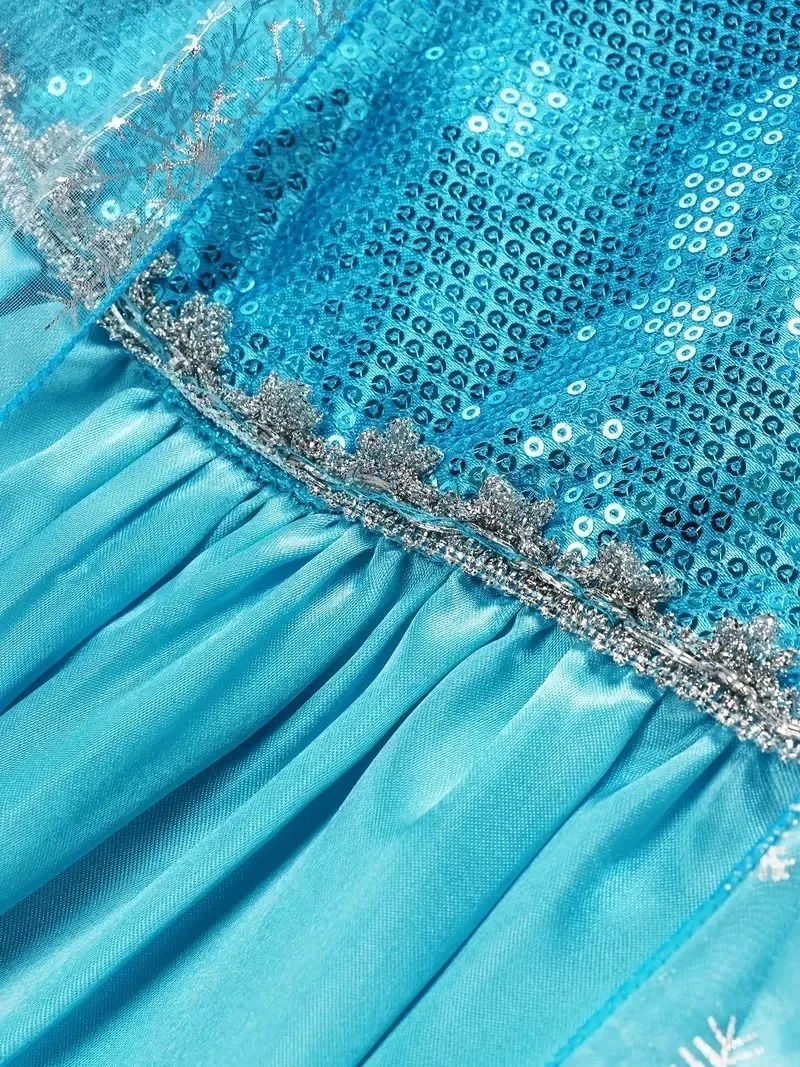 Miniatura: Disfraz Vestido Princesa Niña Frozen Elsa Azul Con Velo