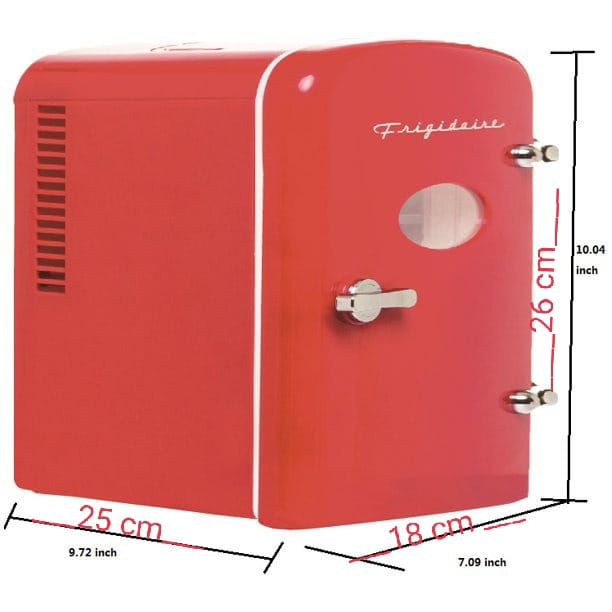 Miniatura: Mini Nevera Portátil Personal Diseño Vintage Rojo