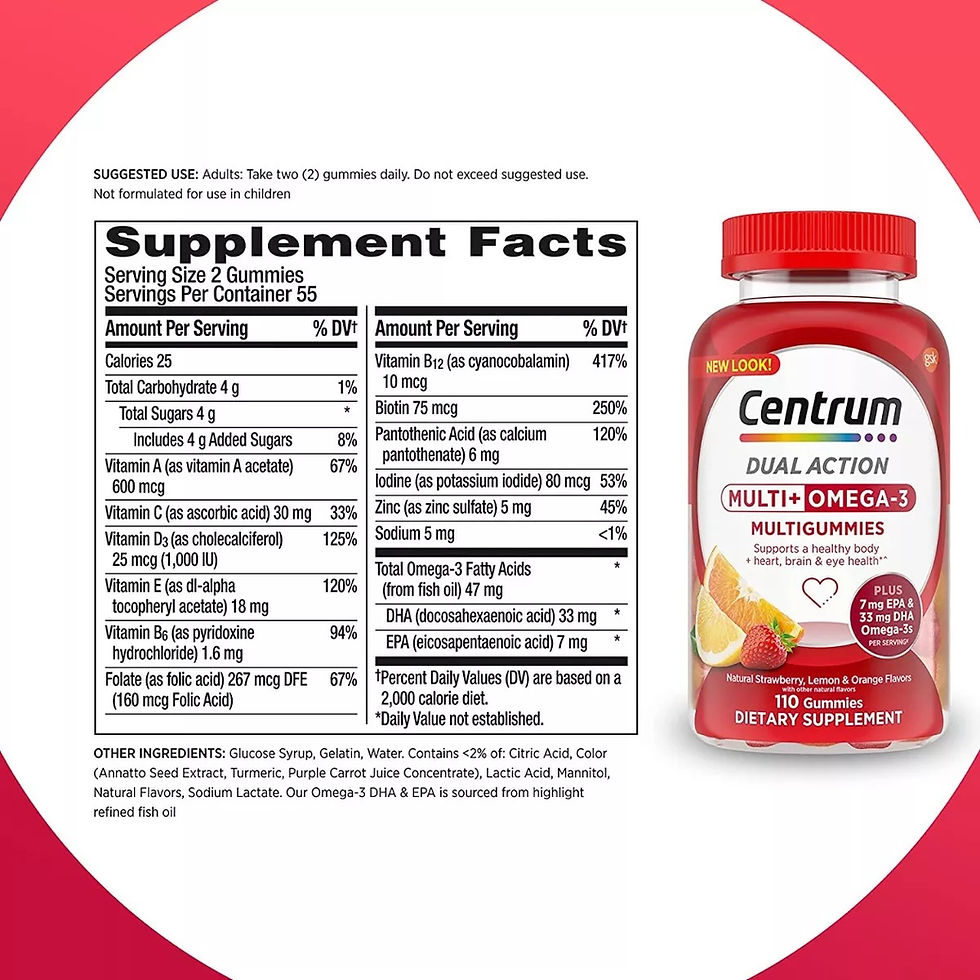 Miniatura: Centrum Gomitas Multivitaminico + Omega 3 Dual Action