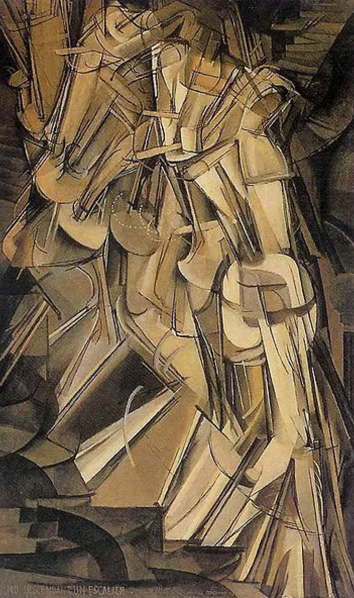 Marcel Duchamp, “Nude Descending a Staircase, No. 2),” 1912, oil on canvas, 57 7/8 x 35 1/8”. Courtesy of the Philadelphia Museum of Art, Philadelphia.