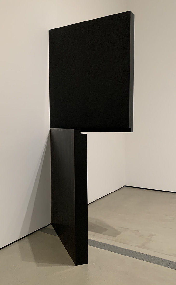 Robert Therrien, “No title, black Dutch door,” 1993-2013, mixed media on wood, 114 ¼ x 45 x 49”. Courtesy of the Robert Therrien Estate.