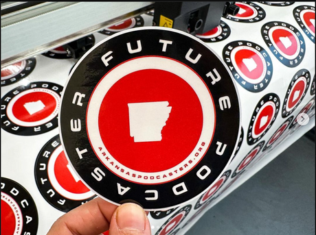 Sticker that says future podcaster