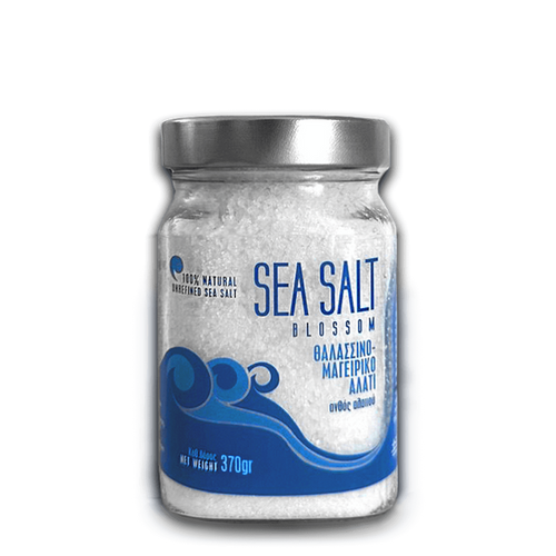Fleur de Sel, handgeschöpftes Meersalz aus Kreta, naturrein - 370g Glas ...