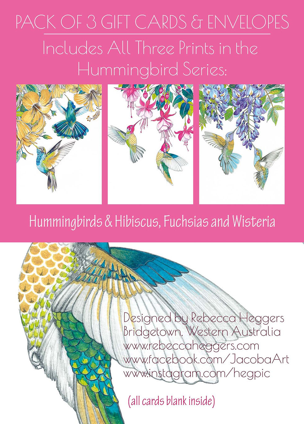 Thumbnail: Hummingbird Collection - Pack of 3 Greeting Cards