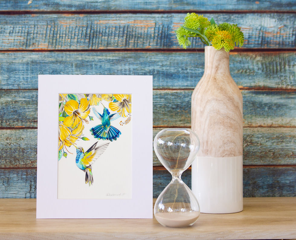 Thumbnail: Hummingbirds and Hibiscus A5