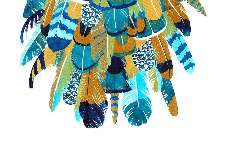 Blue and Gold Feathers A3.JPG