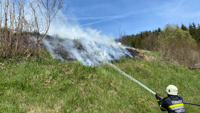 Aus Langeweile Gebüsch am Bahndamm angezündet