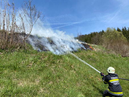 Aus Langeweile Gebüsch am Bahndamm angezündet