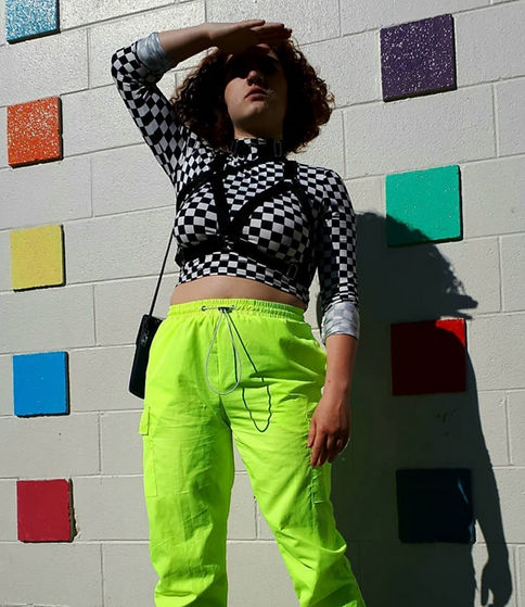 woman in yellow pants