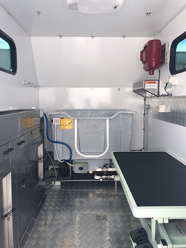Inside Pamper Hound trailer