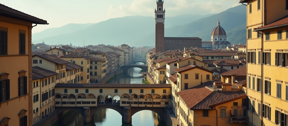 View of Florence Italy showing the Duomo
