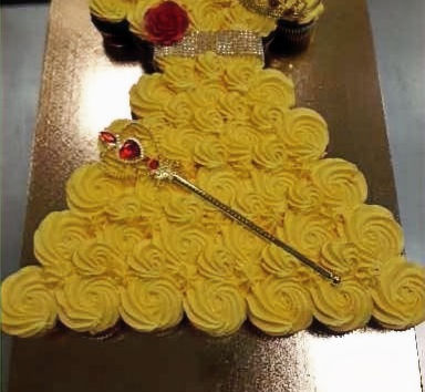 Beauty Beast disney princess dress cupcakes